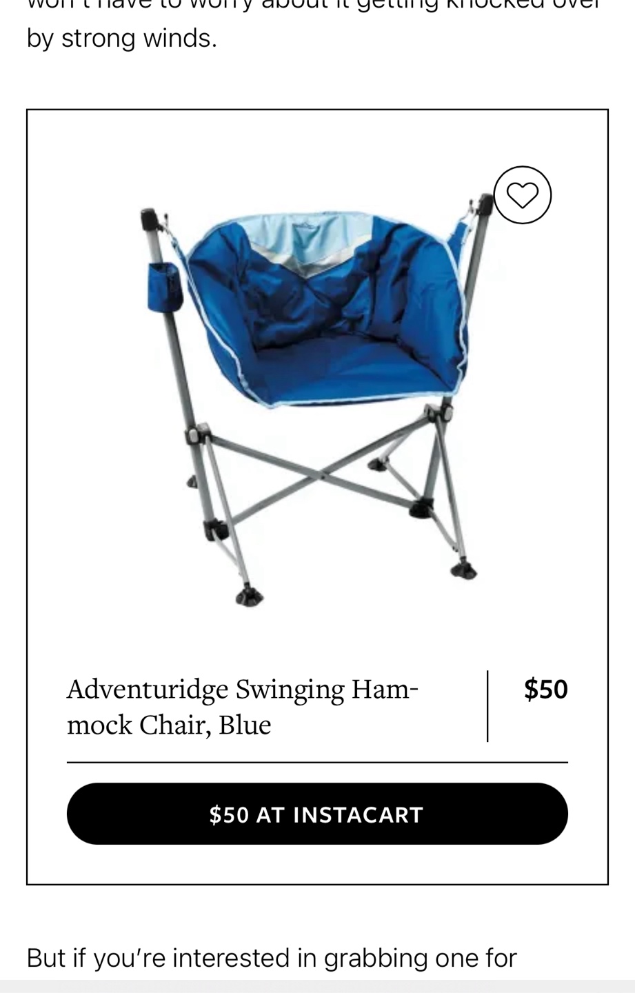 Adventurige Swinging Hammock Chair - Blue