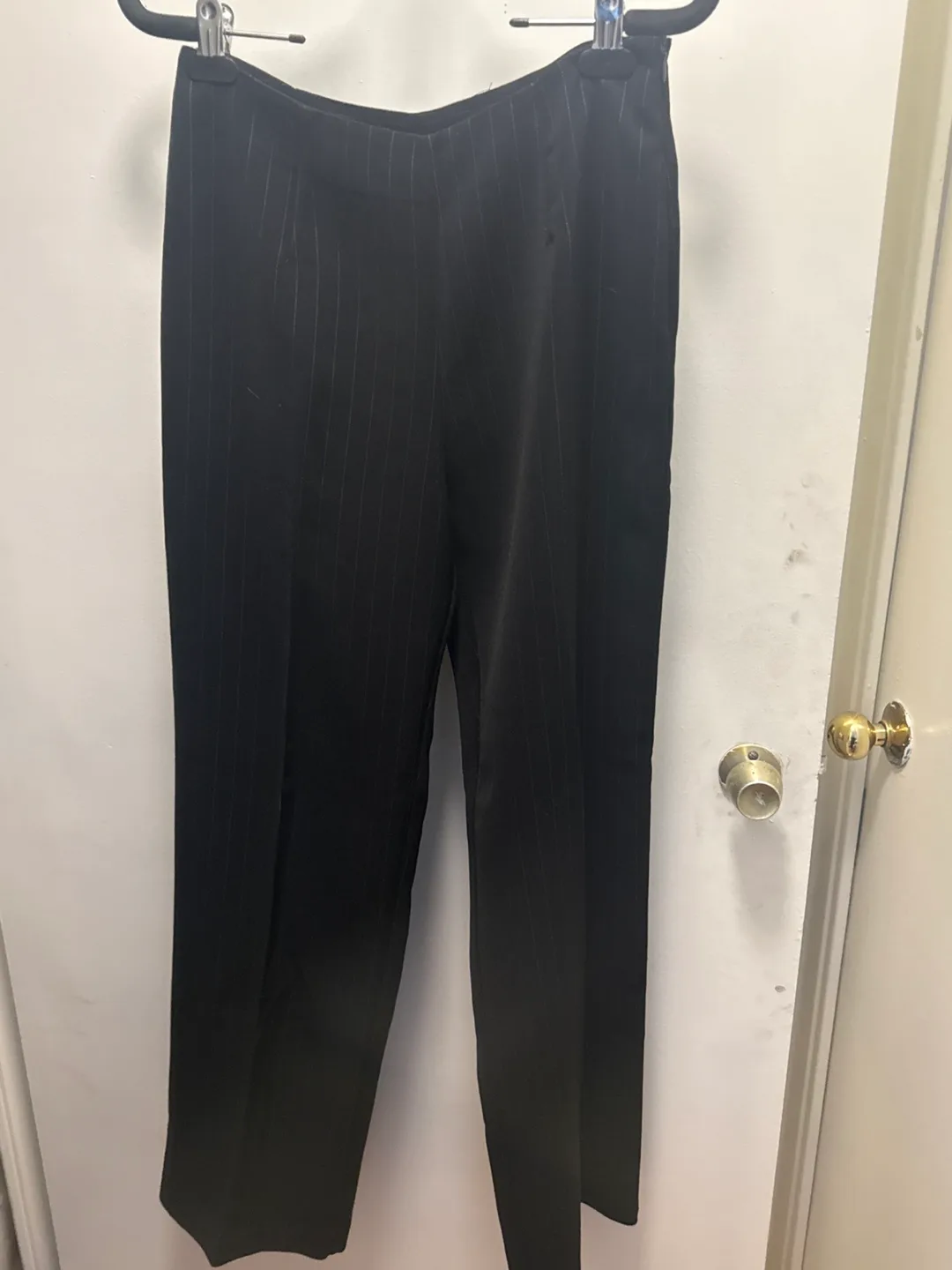 Black pinstripe pants thumbnail