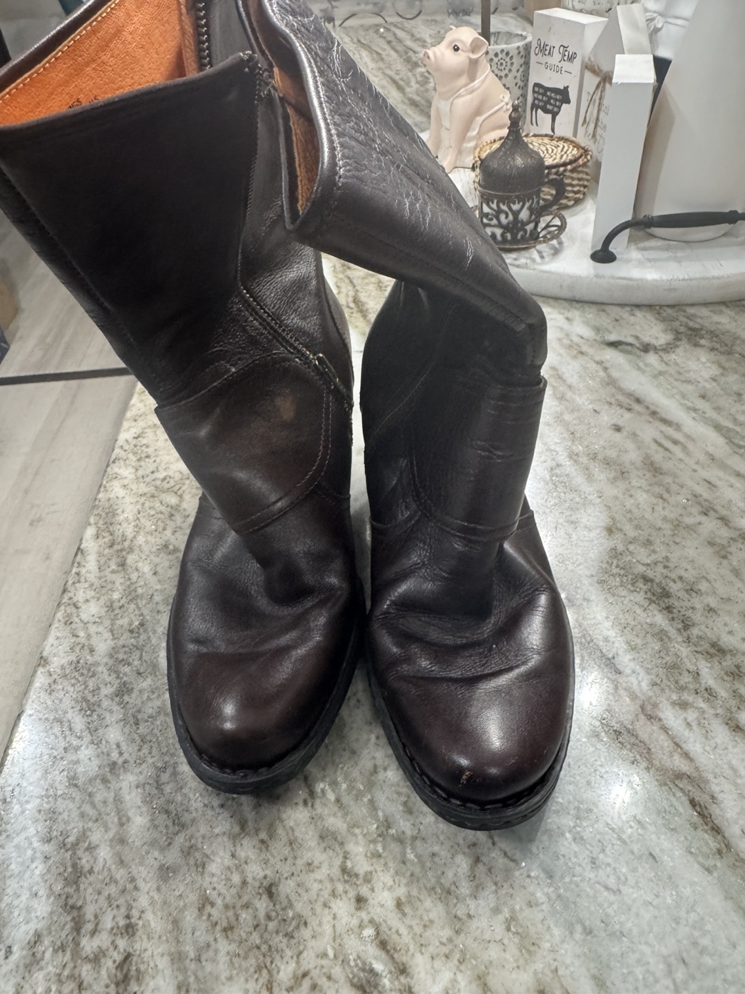 Brown Leather Boots Size 8.5