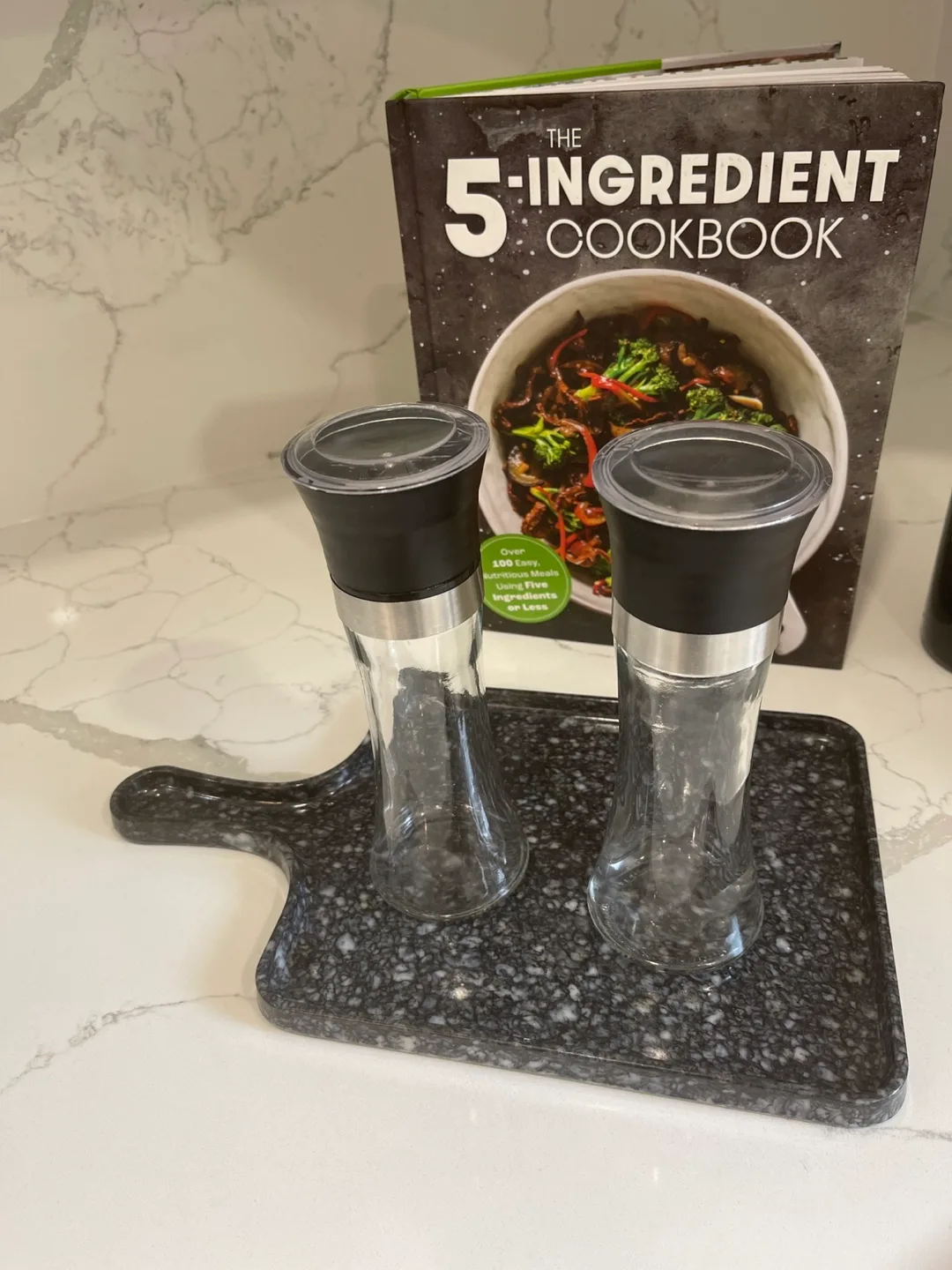Salt and Pepper Grinder Set with Serving Tray thumbnail