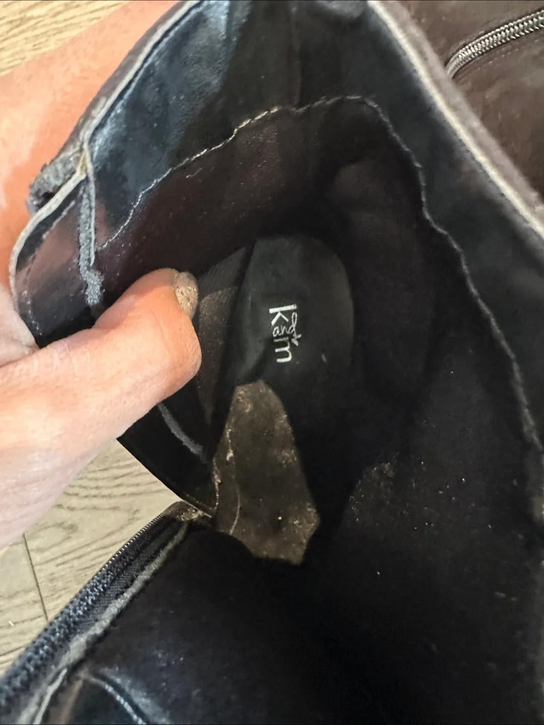 Black Suede like material Rose Embroidered Ankle Boots image indicator(5)