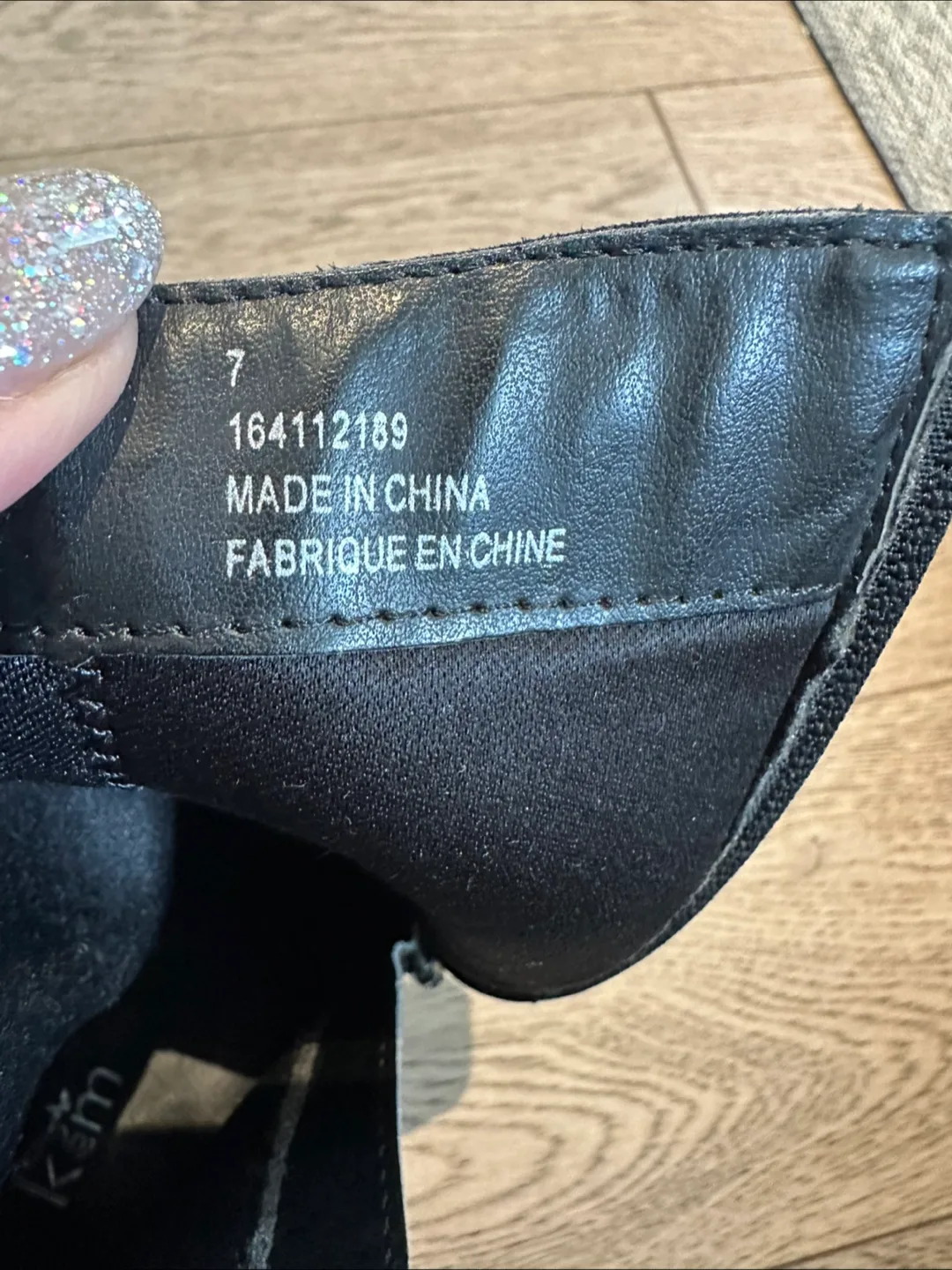 Black Suede like material Rose Embroidered Ankle Boots image indicator(6)