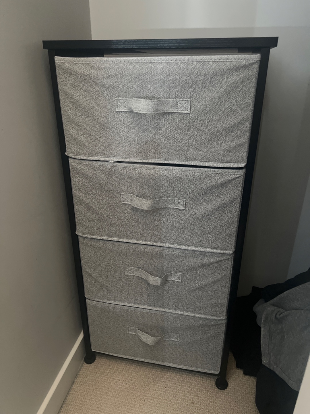 Metal frame Four-Drawer Fabric Storage Unit