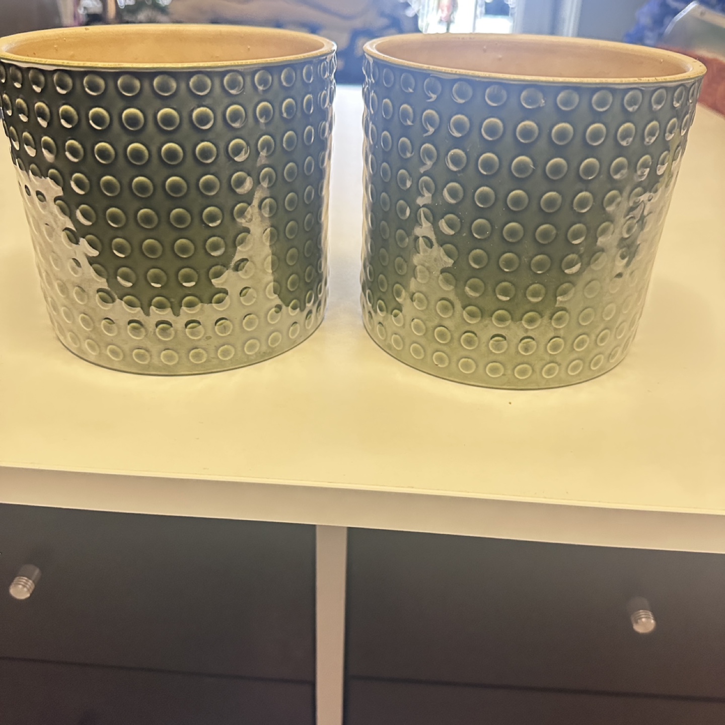 New  IKEA CHIAFRON Green Ceramic Pots - photo 2