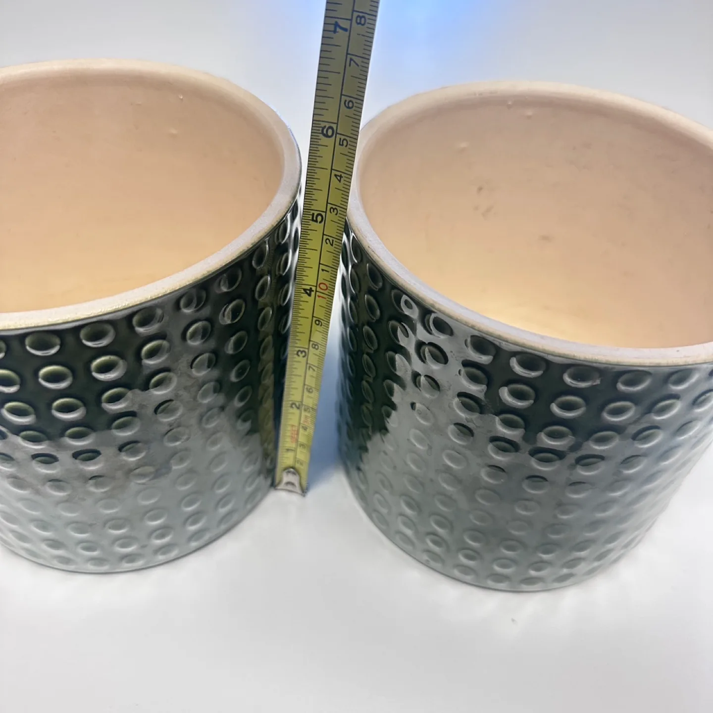 New  IKEA CHIAFRON Green Ceramic Pots image indicator(3)