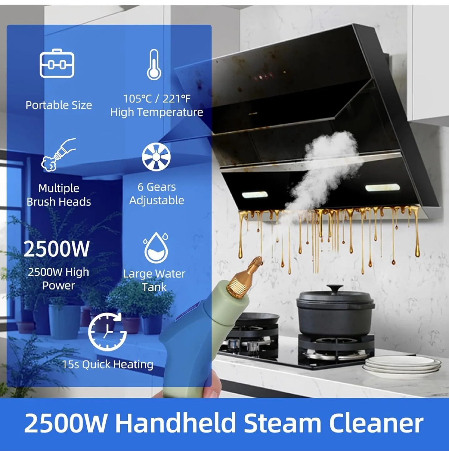 2500W Handheld High-Temperature Steam Cleaner image indicator(5)