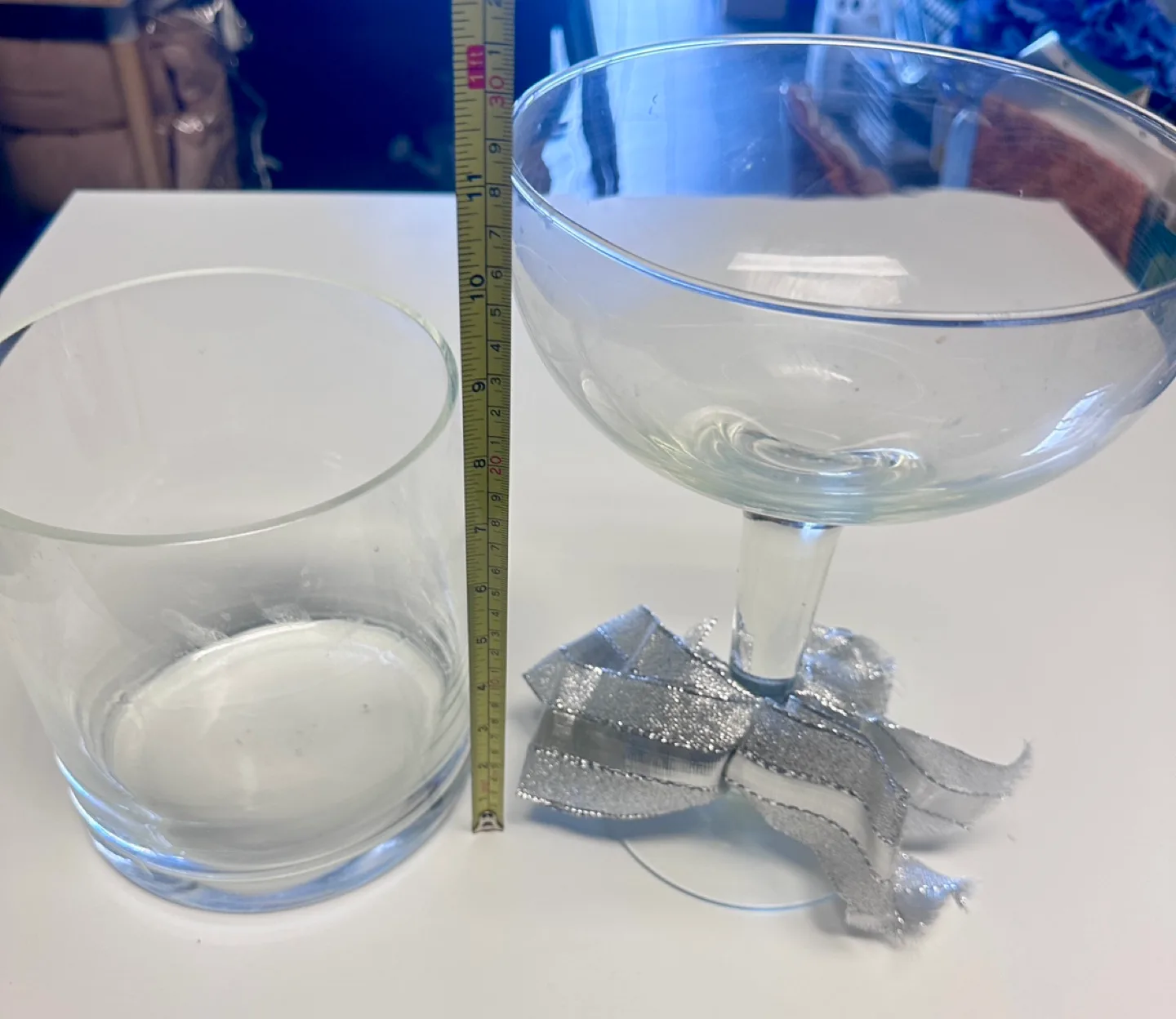 💚Glass Coupe and Cylinder Vase Set image indicator(2)