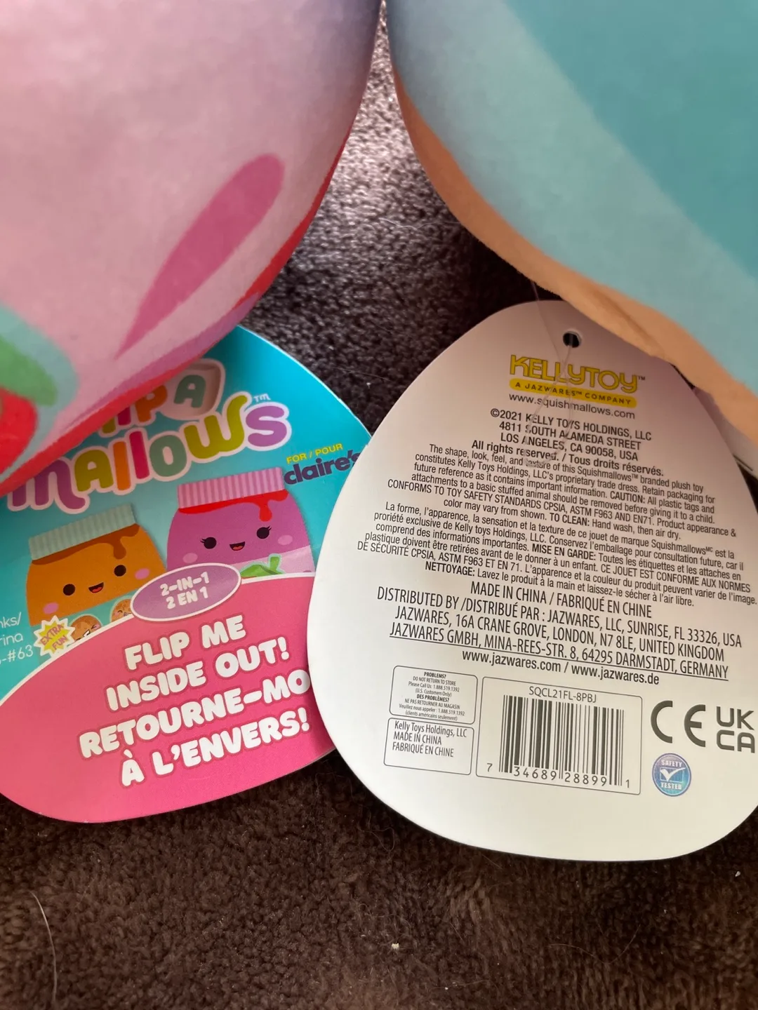 🏒 NWT Squishmallows 2-in-1 Flip Me Strawberry and Peanut Butter image indicator(2)