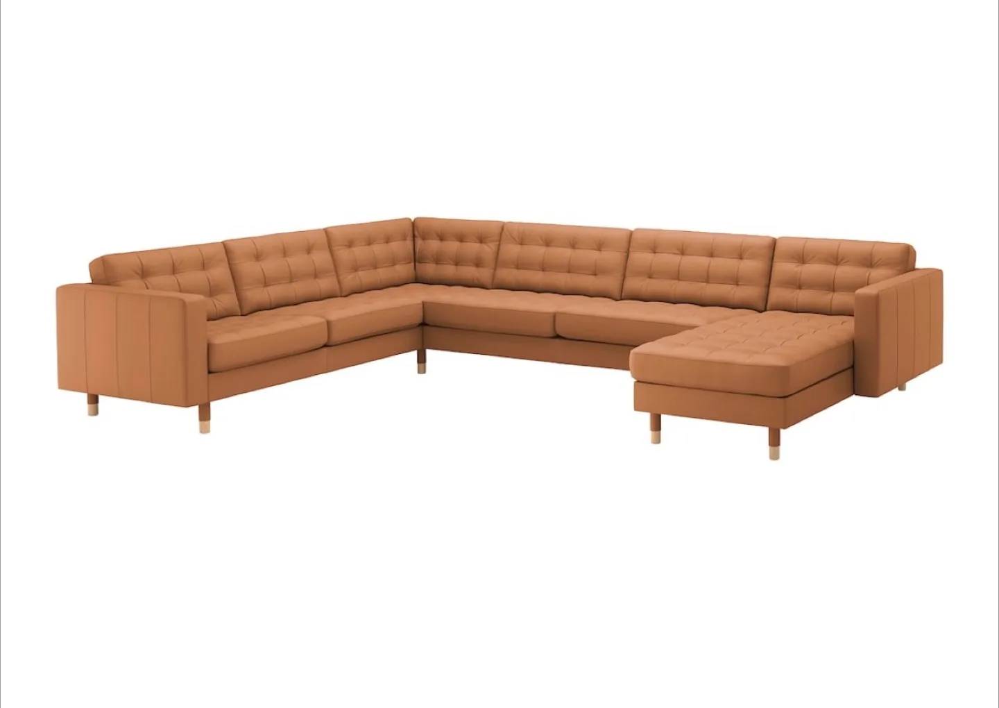 IKEA MORABO L-Shaped Leather Sectional Sofa thumbnail