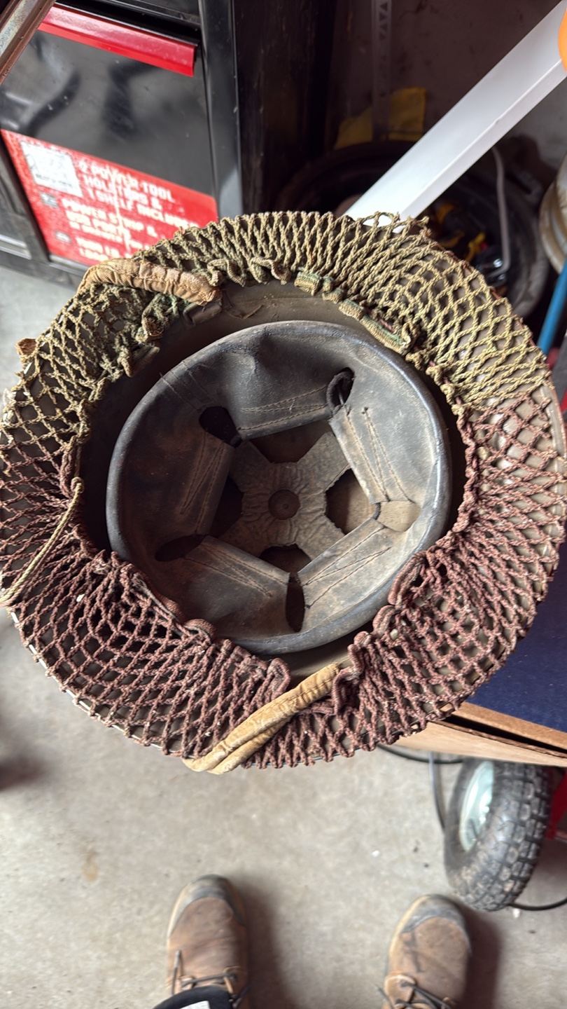 Vintage Military Helmet with Netting