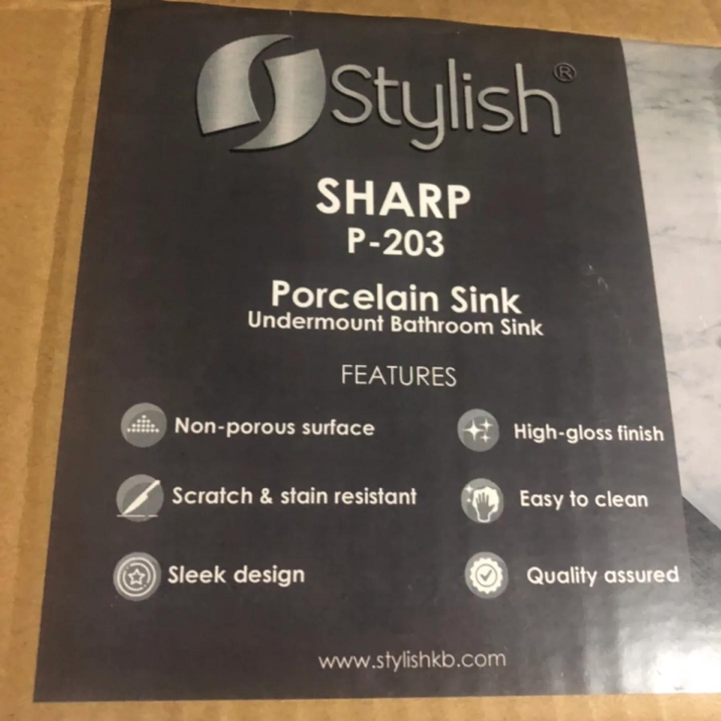 Stylish Sharp P-203 Porcelain Undermount Bathroom Sink - New 🏒 image indicator(3)