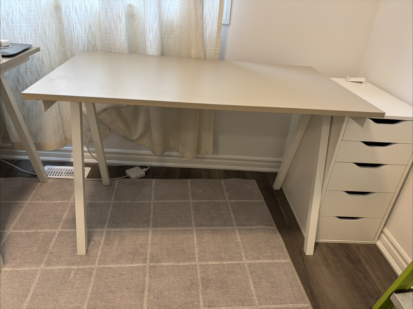IKEA TROTTEN Desk - White/Light Beige