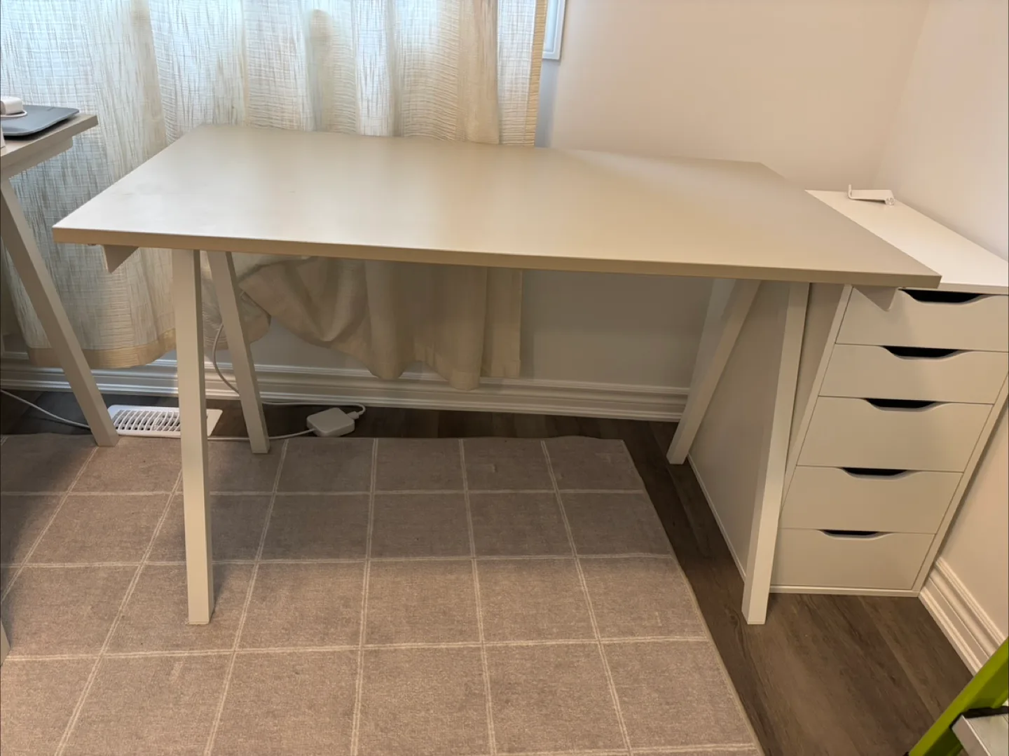 IKEA TROTTEN Desk - White/Light Beige thumbnail