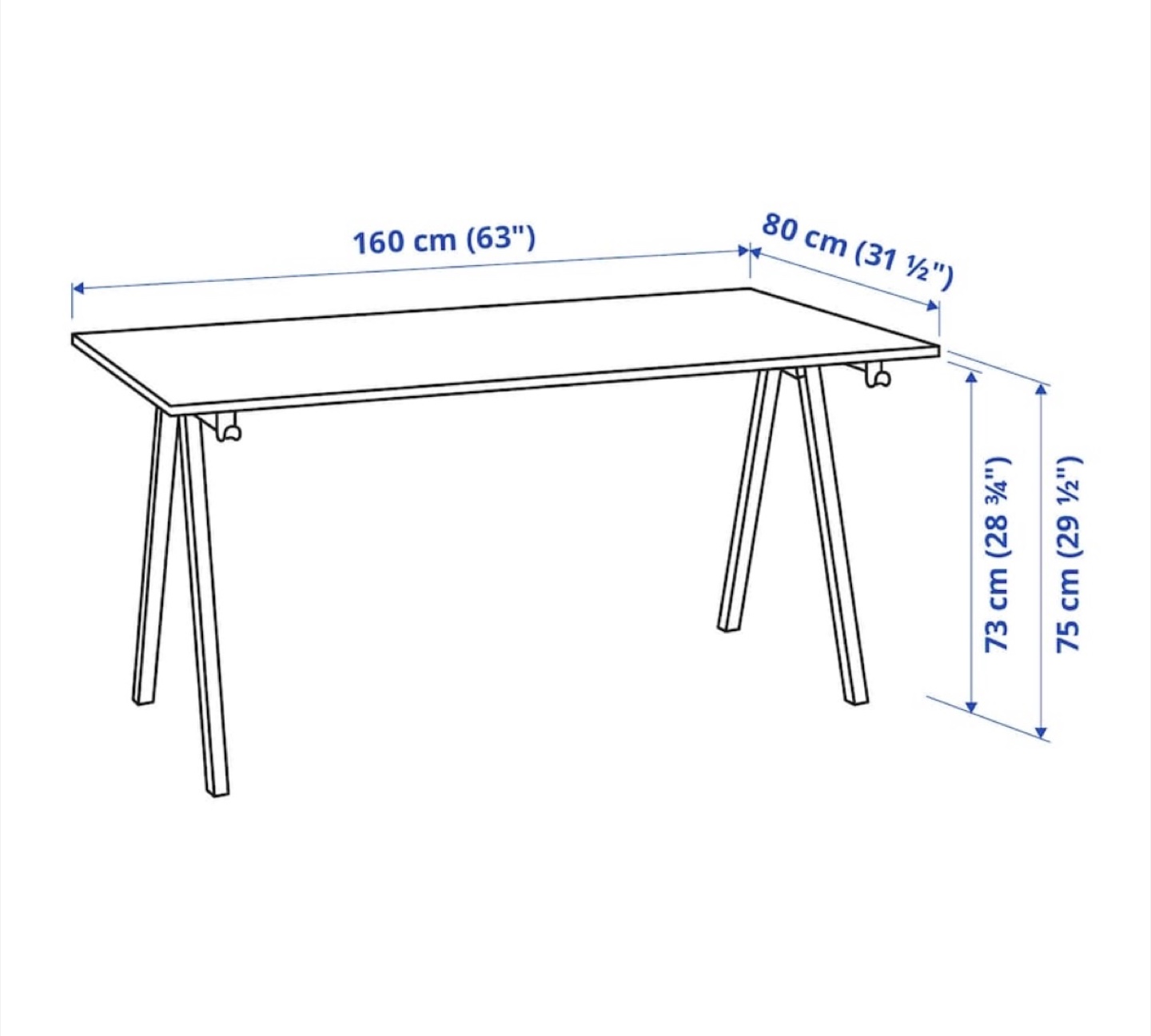 IKEA TROTTEN Desk - White/Light Beige - photo 3