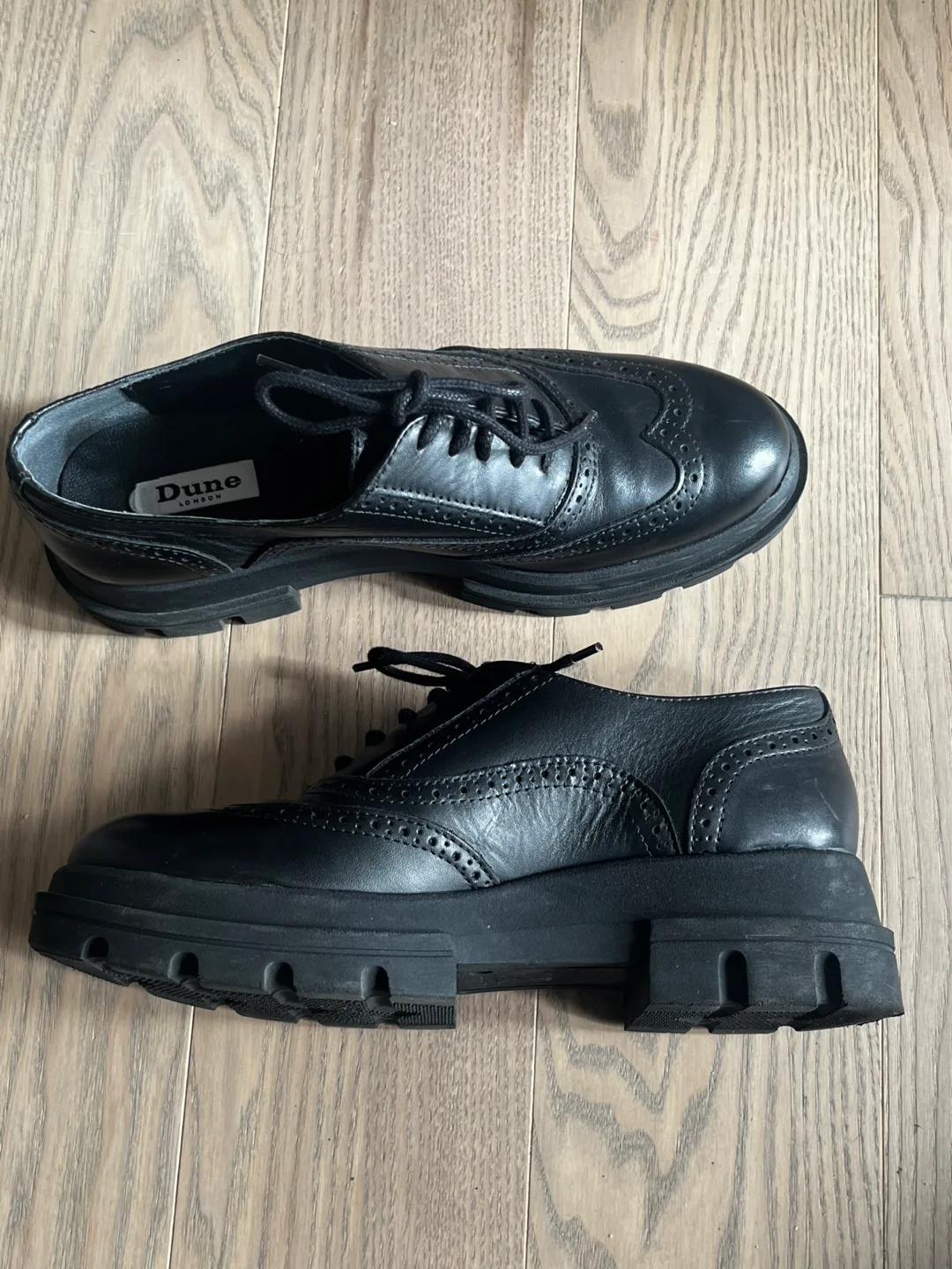 Dune London Black Leather Brogue Shoes - Men’s 10 thumbnail