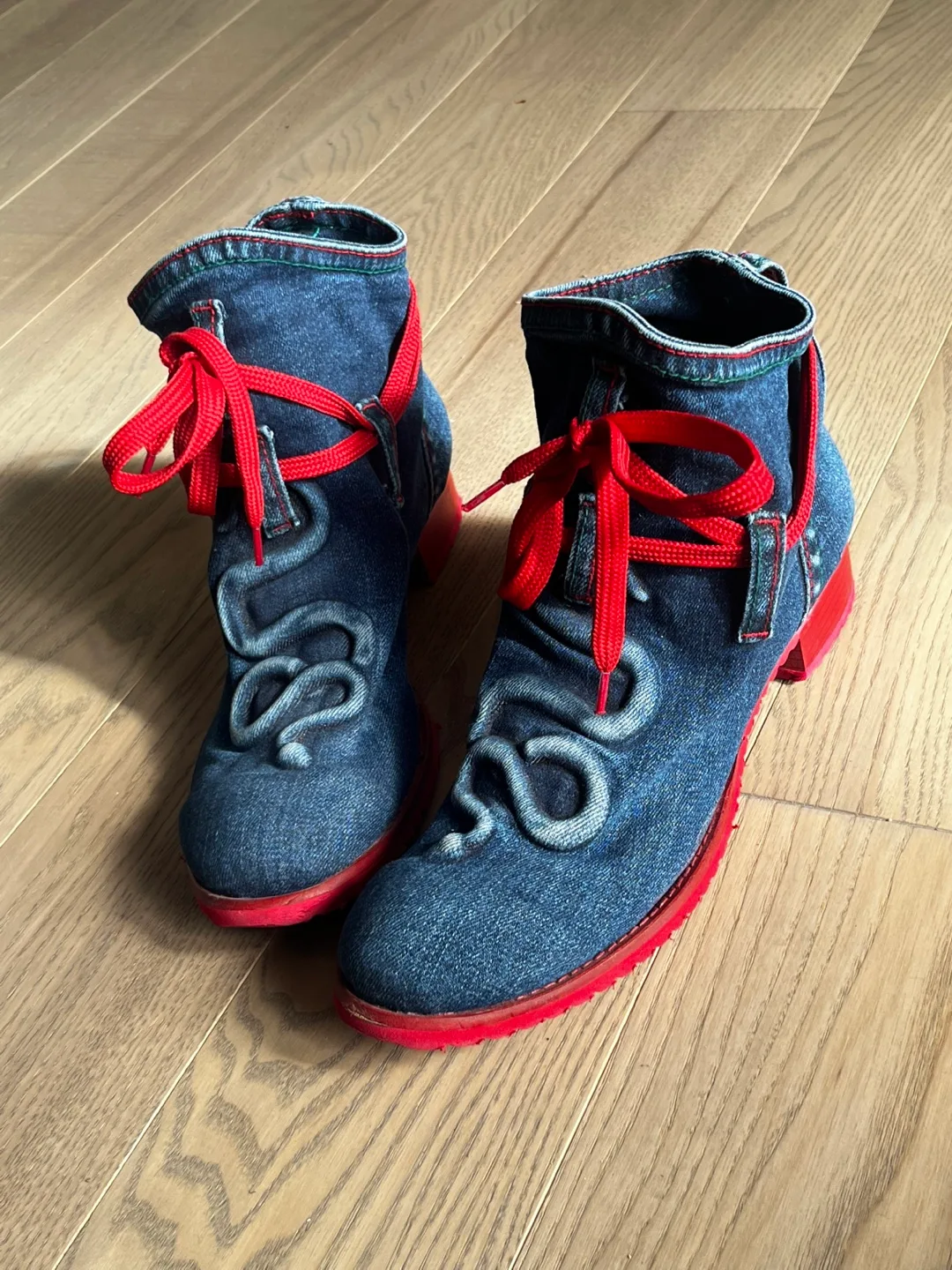 Vintage Treadone Denim Snake Boots - Women’s 9 thumbnail
