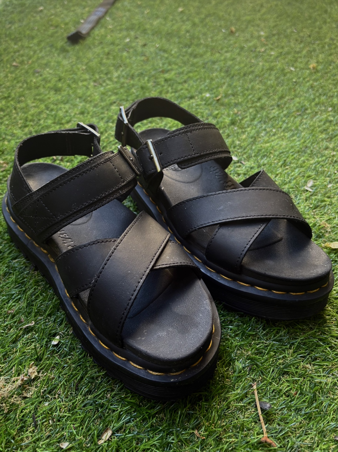 Dr. Martens Black Leather Sandals