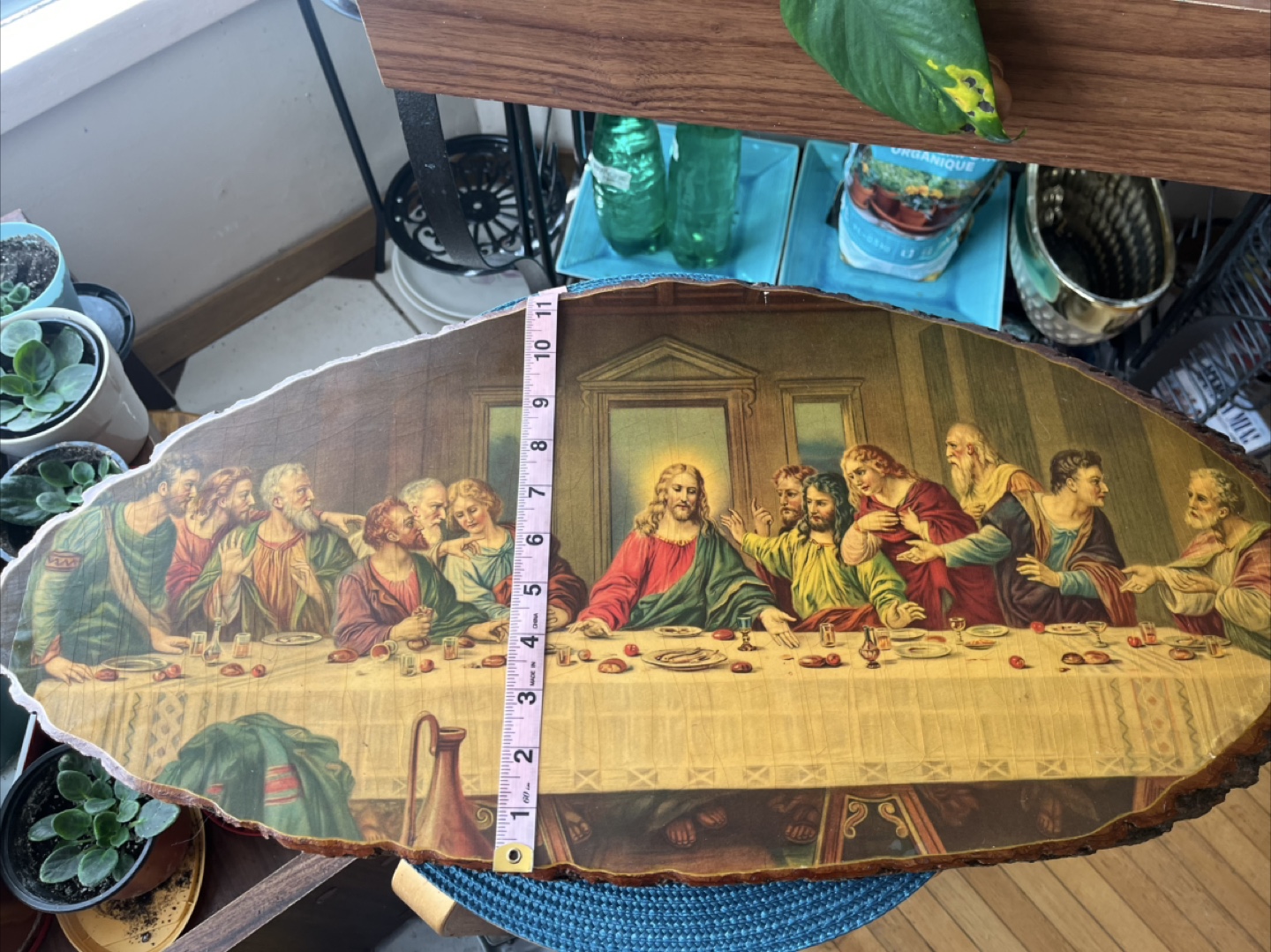 Art- “The Last Supper”, Vintage Decoupage on tree slice - photo 4