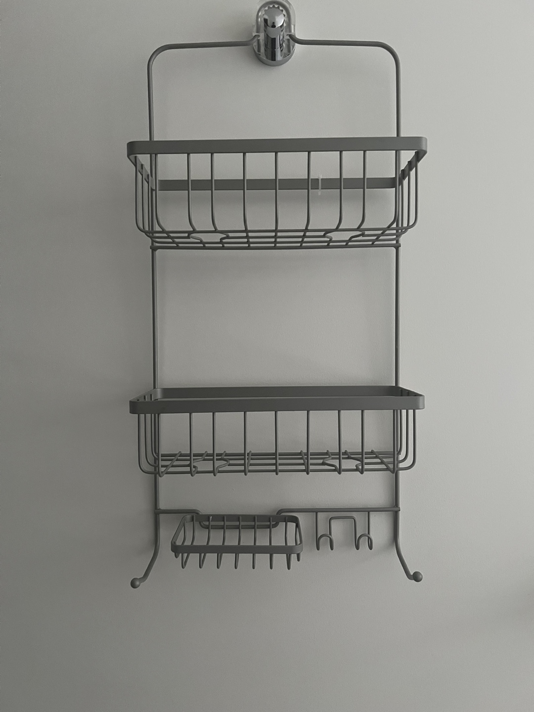 Gray Metal Shower Caddy with Soap Dish - photo 3