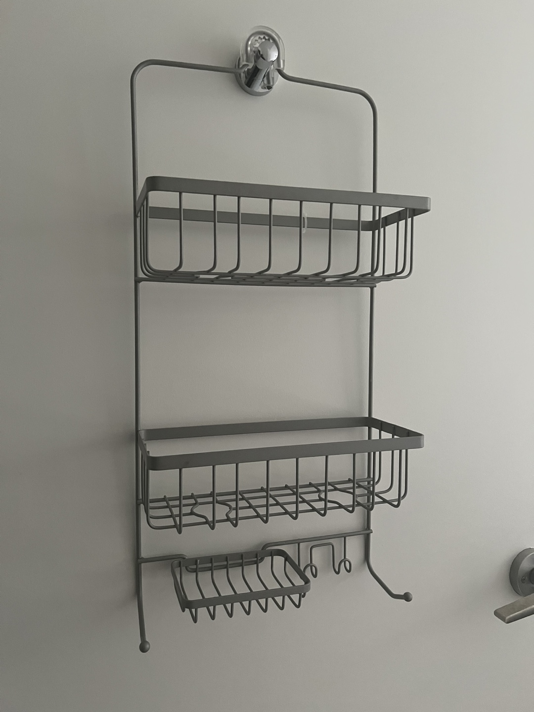 Gray Metal Shower Caddy with Soap Dish - photo 2