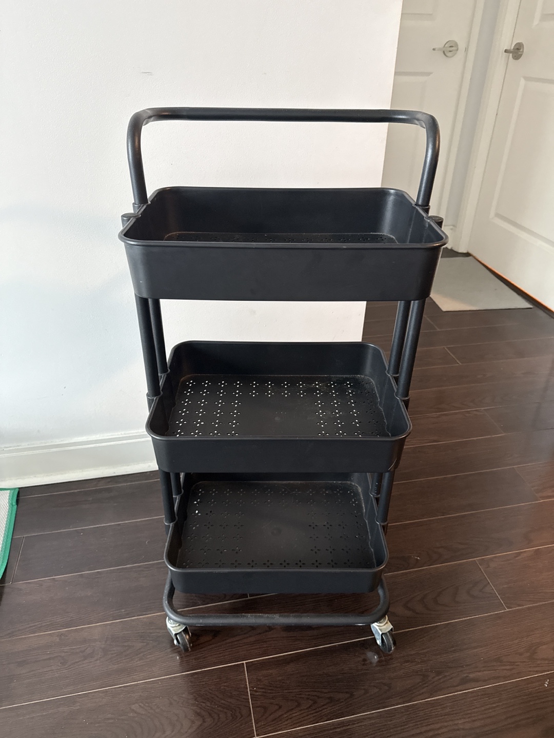 Black 3-Tier Rolling Cart - photo 2