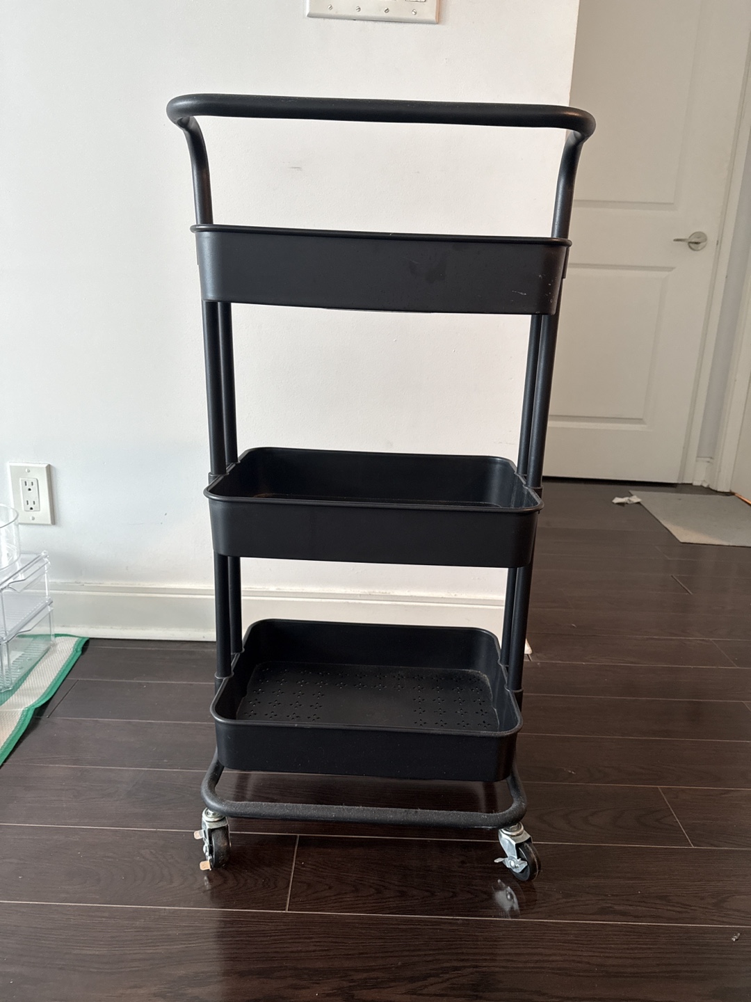 Black 3-Tier Rolling Cart - photo 3