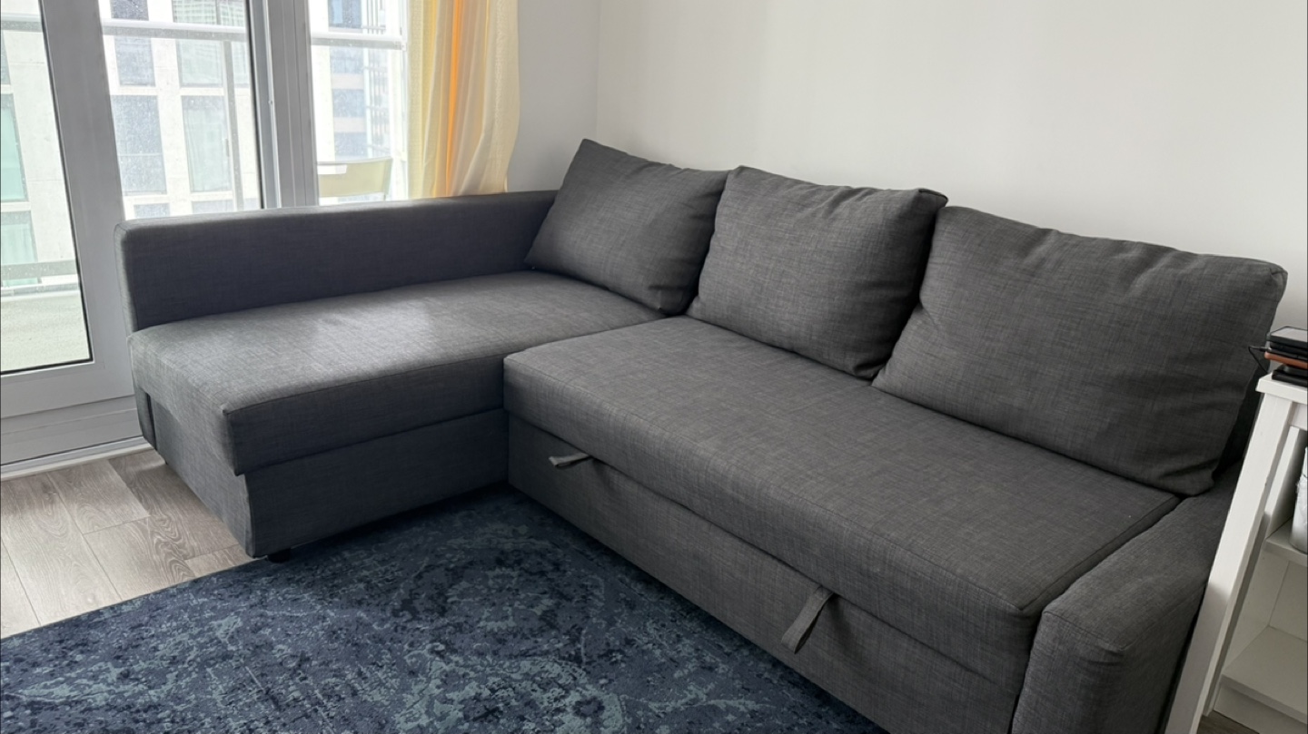 IKEA FRIHETEN Corner Sofa-Bed with Storage - Skiftebo Dark Grey