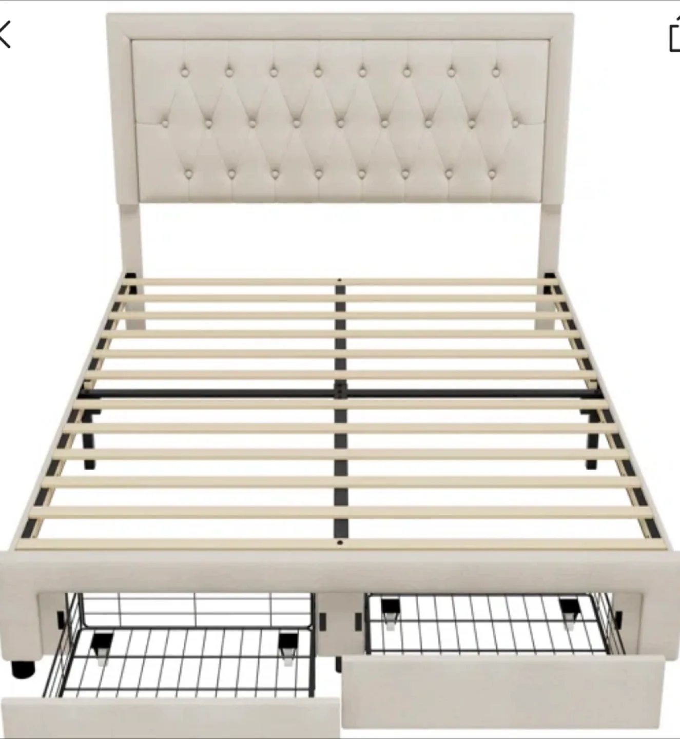 Full double size black faux leather Frame image indicator(2)