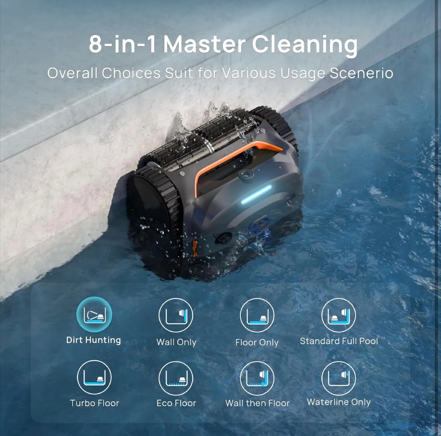 WYBOT C2 Vision Cordless Robotic Pool Cleaner image indicator(6)