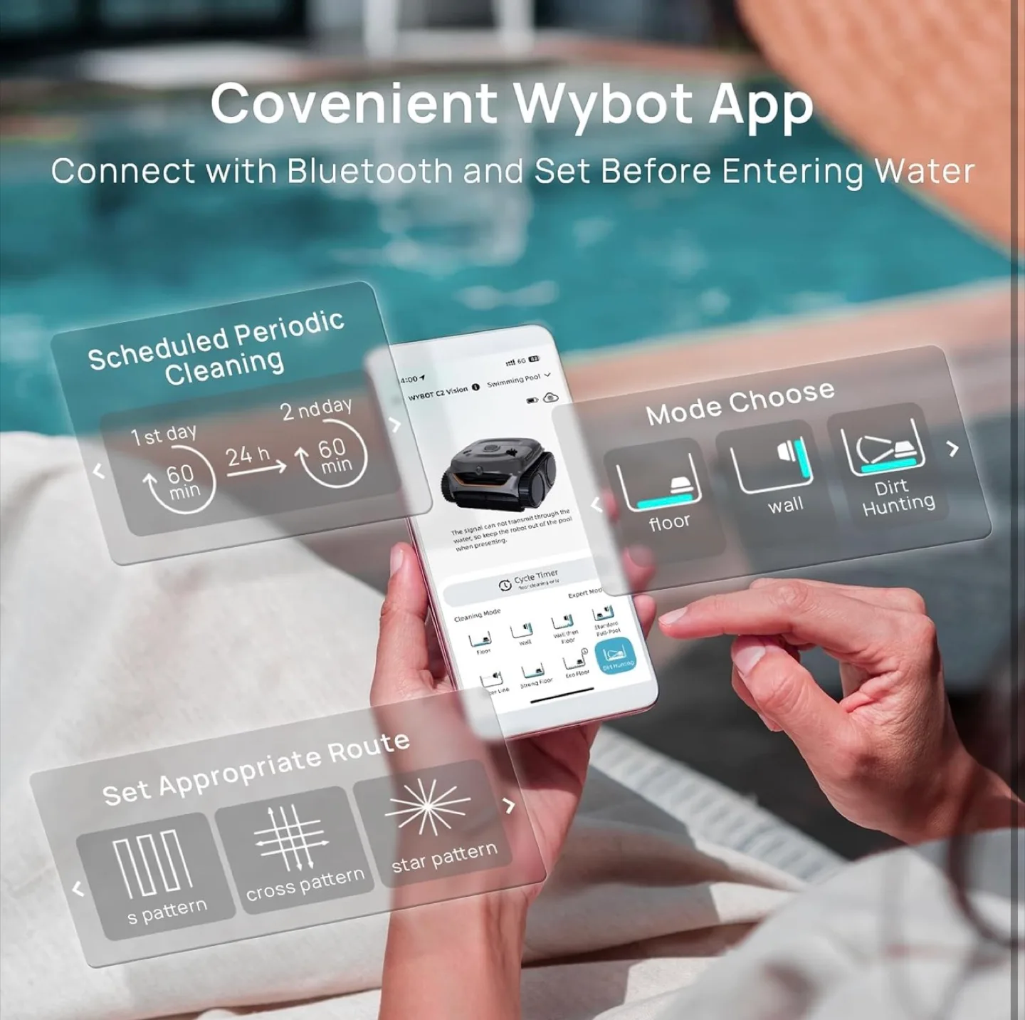 WYBOT C2 Vision Cordless Robotic Pool Cleaner image indicator(10)