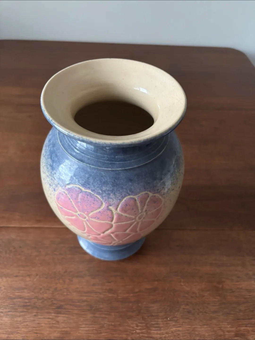 Vintage Pottery Vase with Floral Design image indicator(3)
