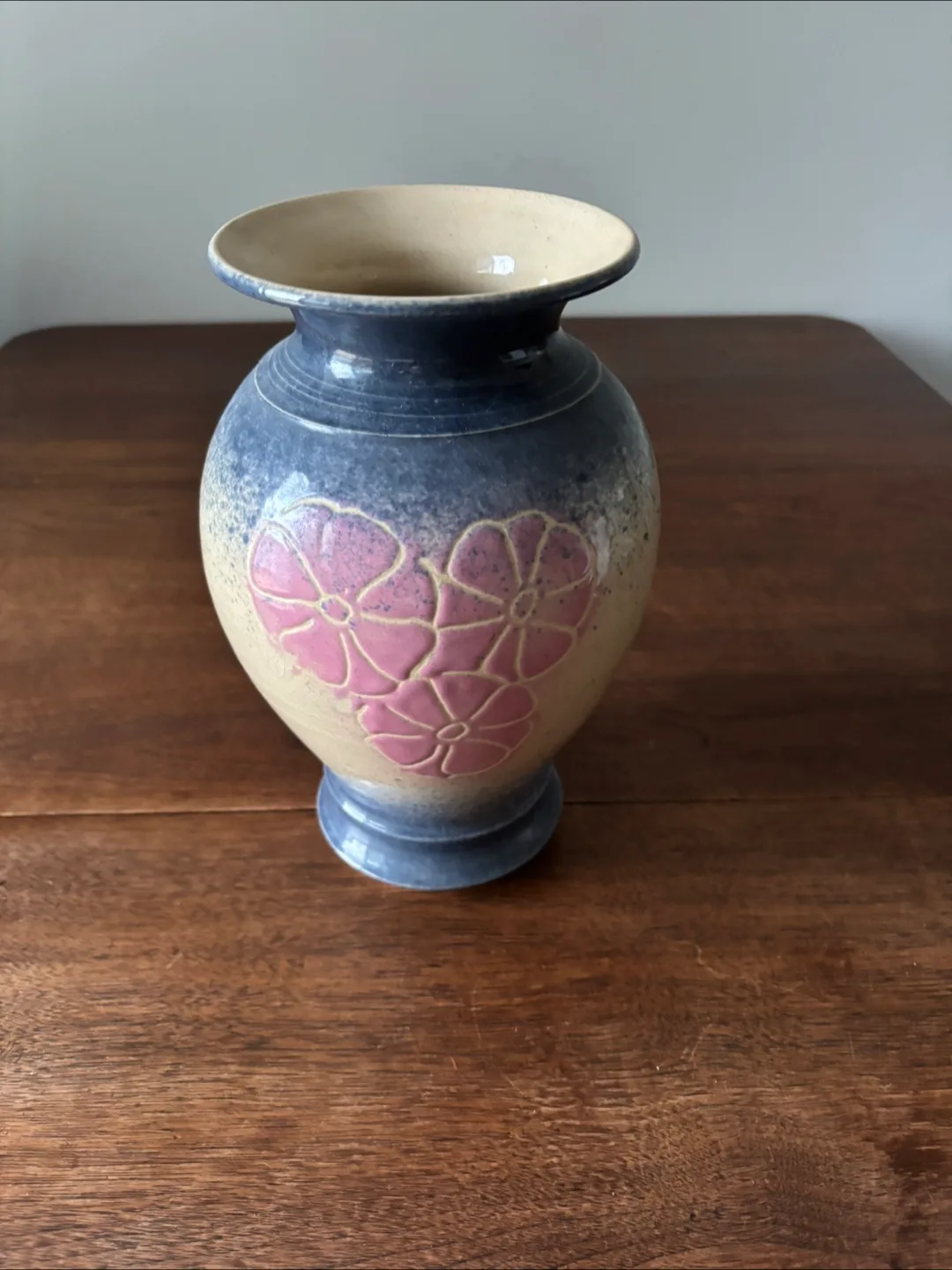 Vintage Pottery Vase with Floral Design image indicator(2)