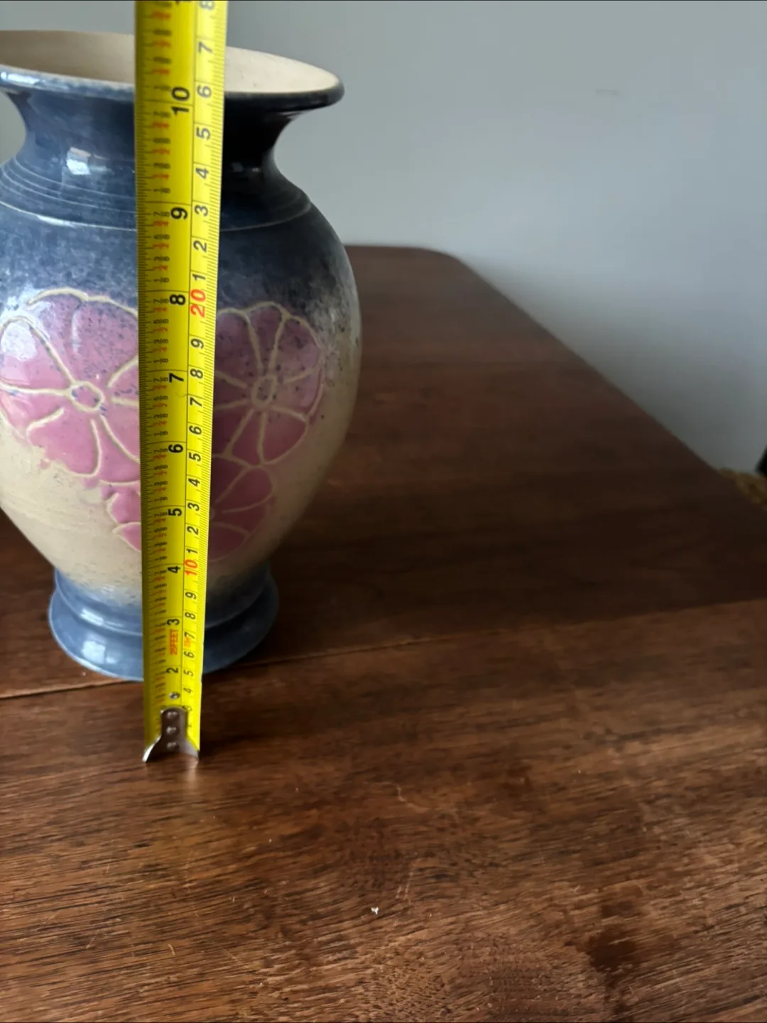 Vintage Pottery Vase with Floral Design image indicator(9)