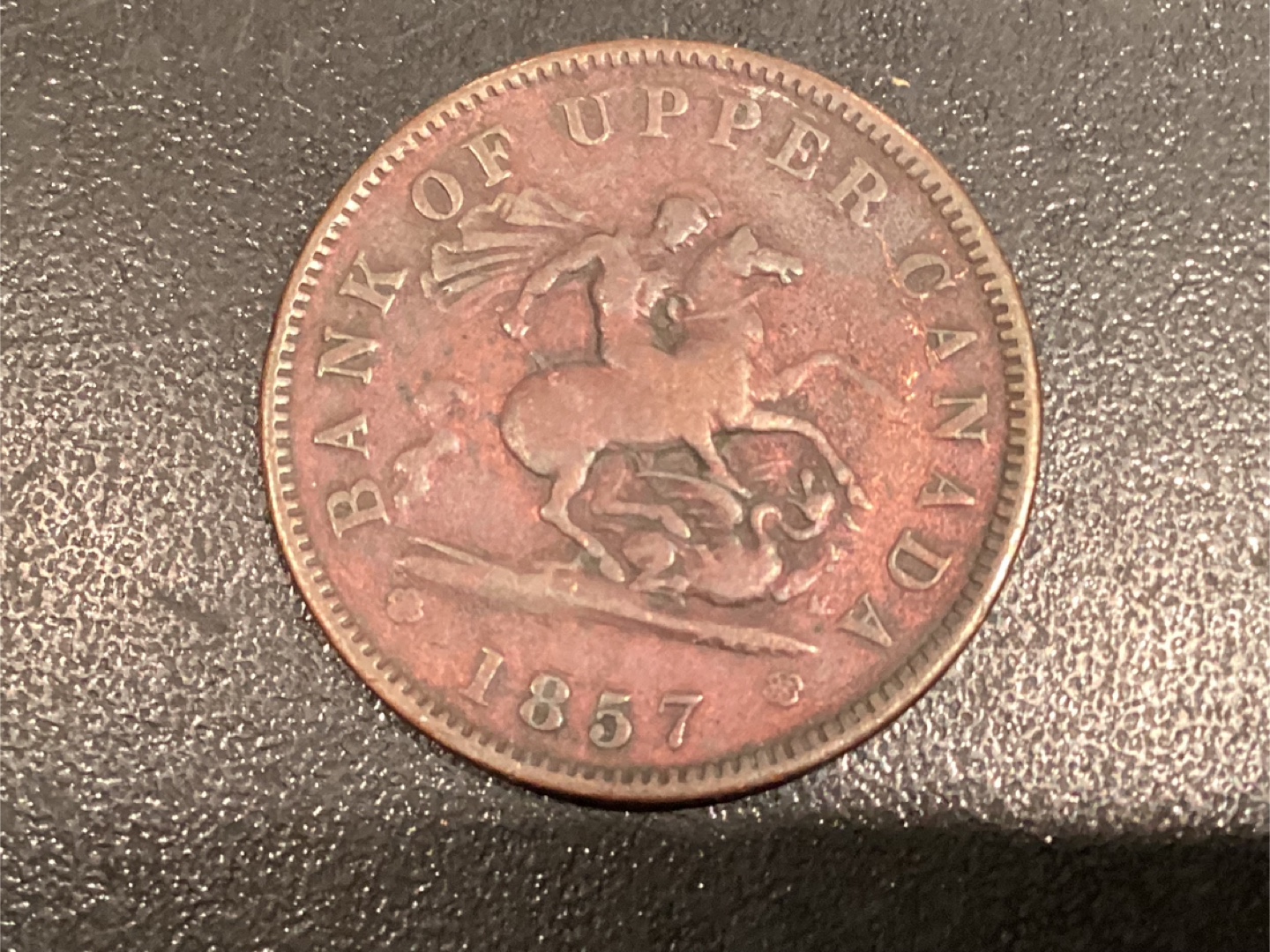 1857 Bank of Upper Canada One Penny Token - photo 2