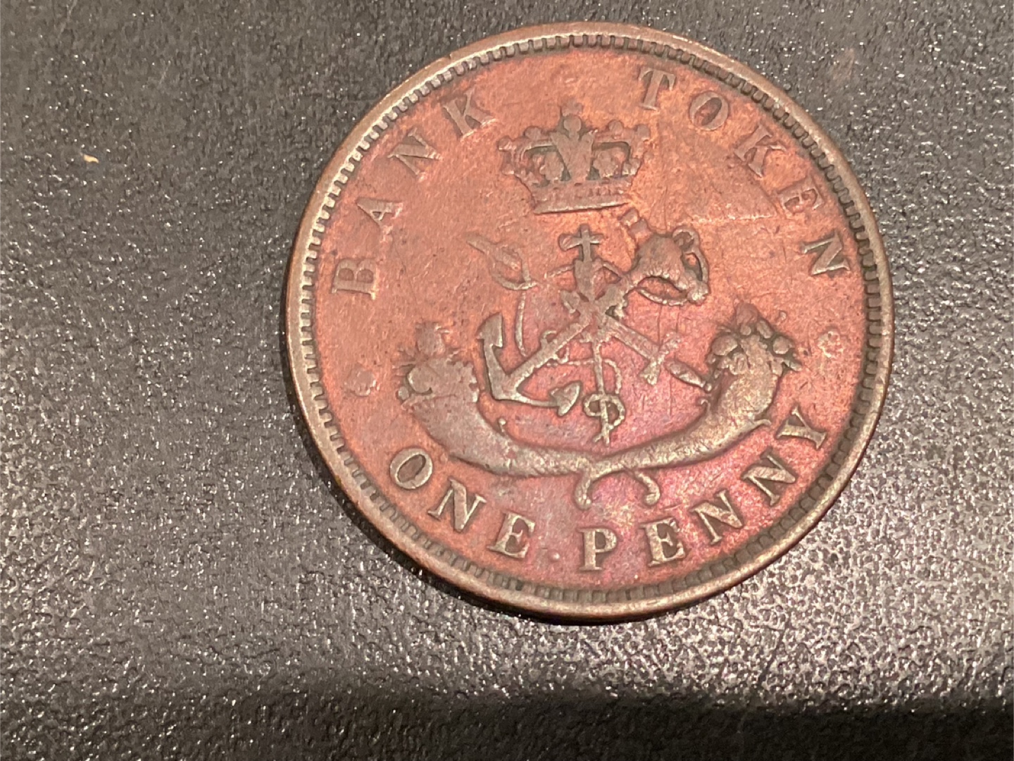 1857 Bank of Upper Canada One Penny Token - photo 3