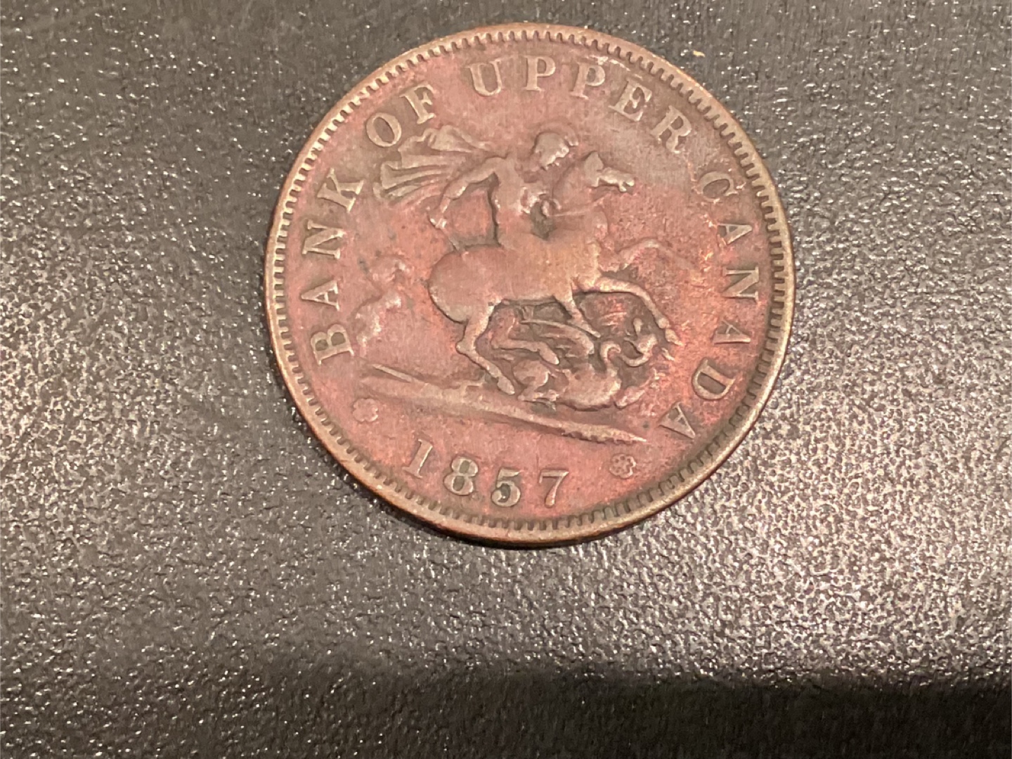 1857 Bank of Upper Canada One Penny Token - photo 4