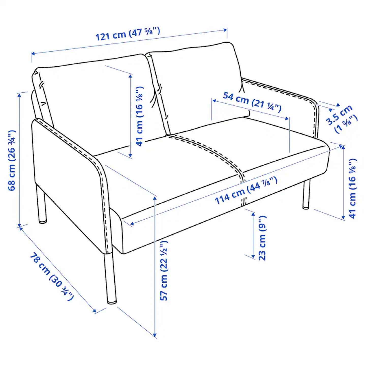IKEA Loveseat - Dark Grey - photo 3