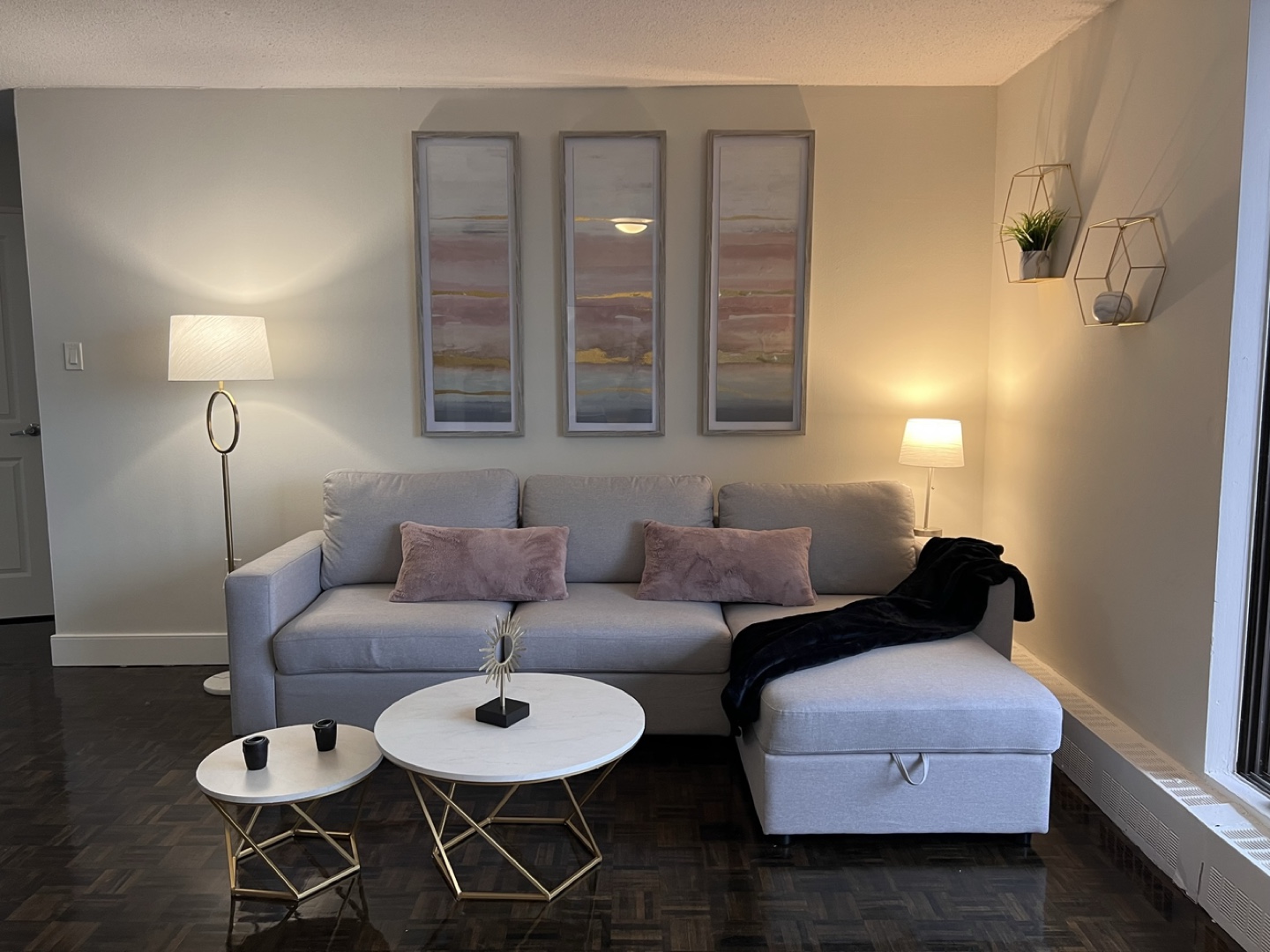 Grey Sofa Bed with Storage. L-Shaped