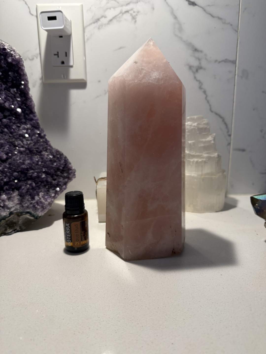 Large Rose Quartz Tower