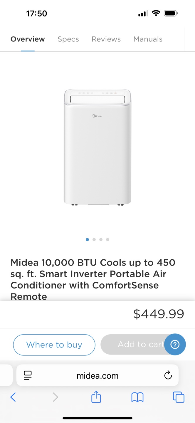 Midea 10,000 BTU Smart Inverter Portable Air Conditioner - photo 3