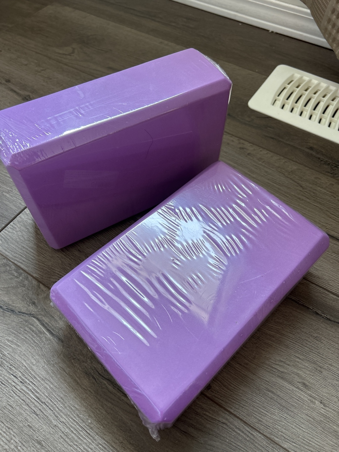 Two Purple Yoga Blocks