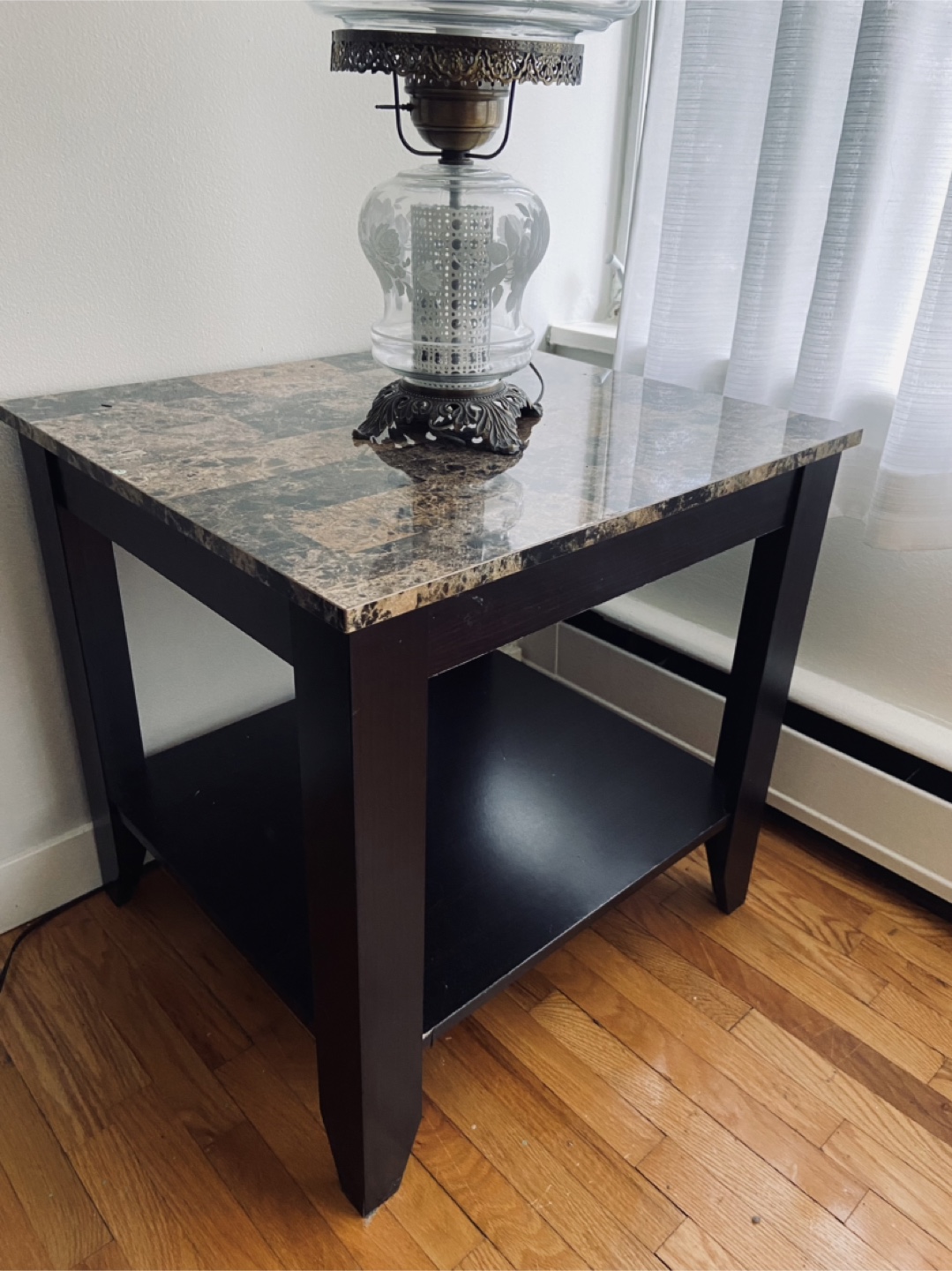 Marble-Top End Table x 2