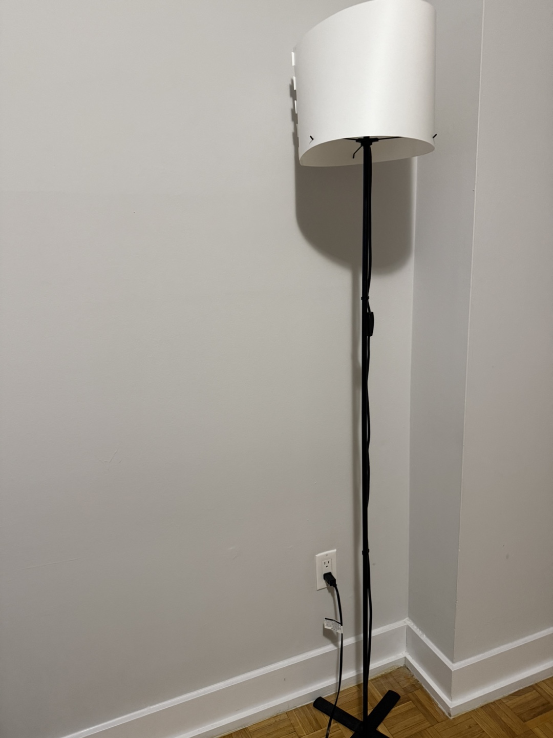 2- Black Floor Lamp with White Shade - photo 2