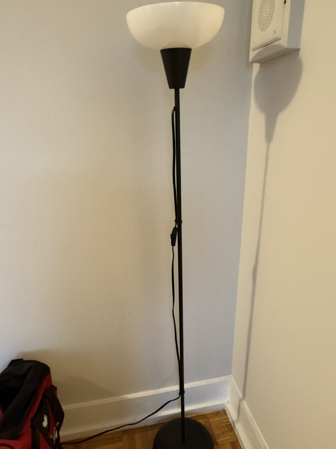 2- Black Floor Lamp with White Shade