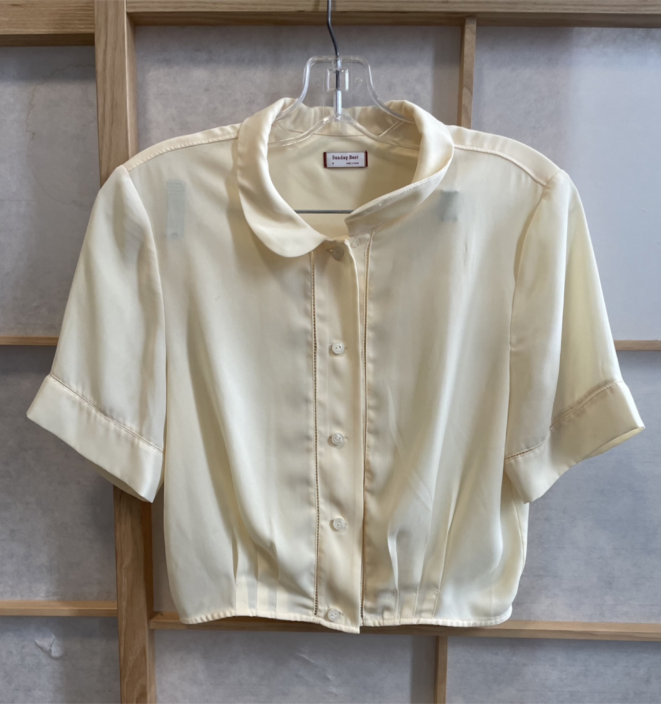 Butter yellow cropped blouse