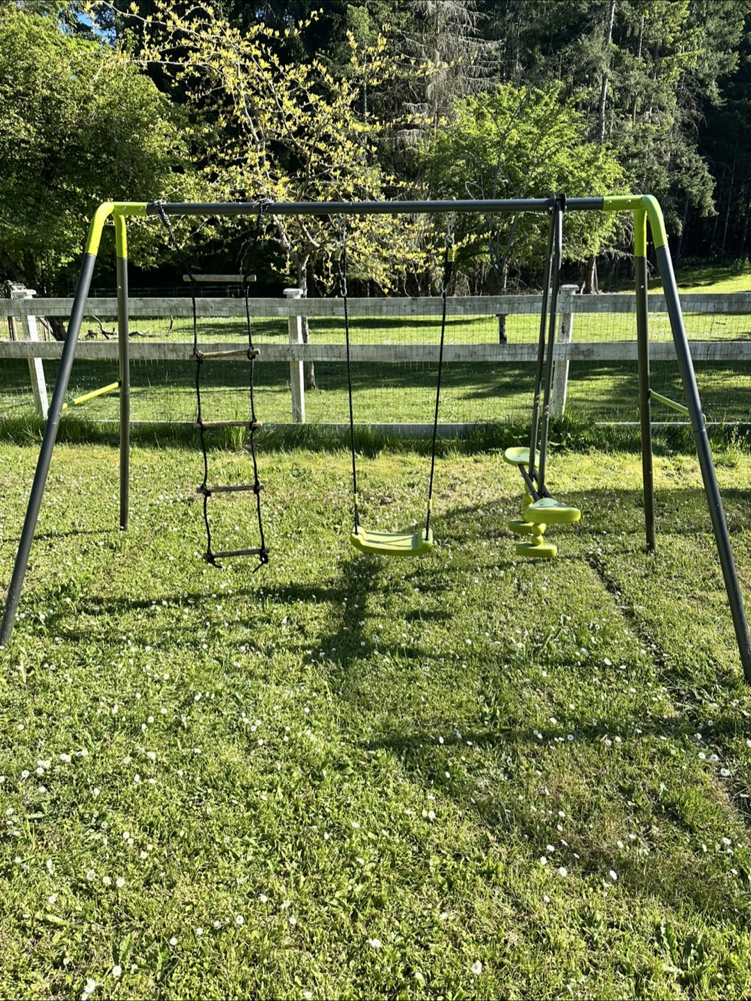 Kids' Outdoor Swing Set with Ladder
