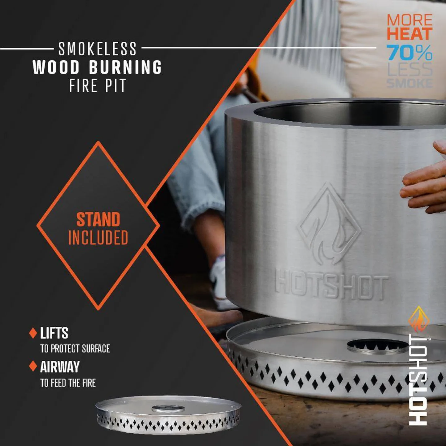 HotShot Homestead 25 in. Round Smokeless Wood-Burning Fire Pit image indicator(10)