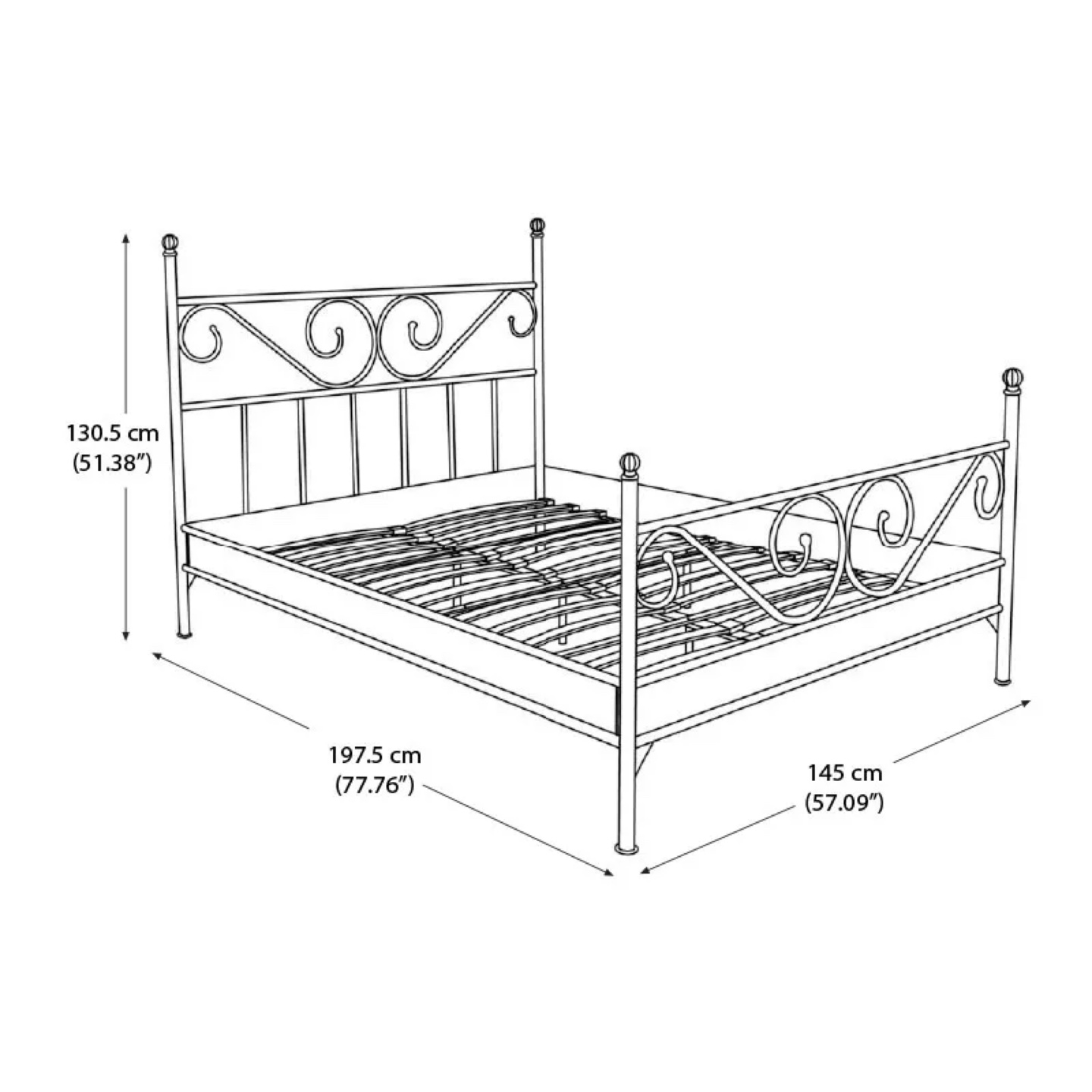 Black Metal Four Poster Canopy Bed Frame (Full) - photo 3