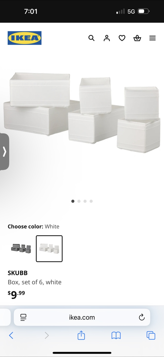 IKEA SKUBB Box Set of 6, White - photo 2