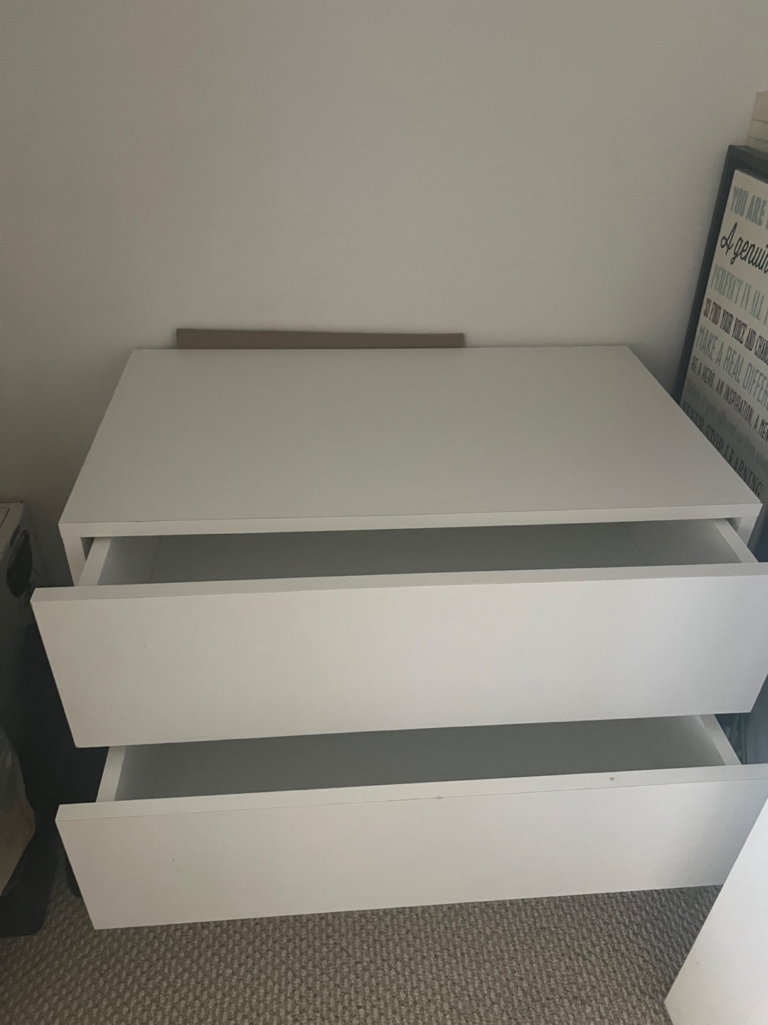 White Three-Drawer Dresser - photo 2